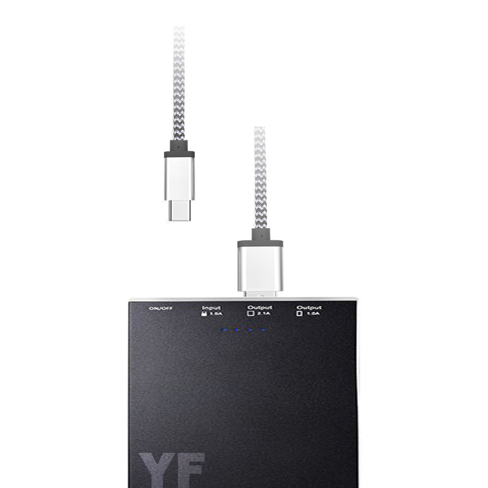 Type-C USB 尼龙编织数据线 快速充电 黑白花色
